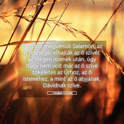 Picture 05 - 1 Királyok 11:4 KAR - És mikor megvénült Salamon, az õ feleségei - Bible Verse Picture