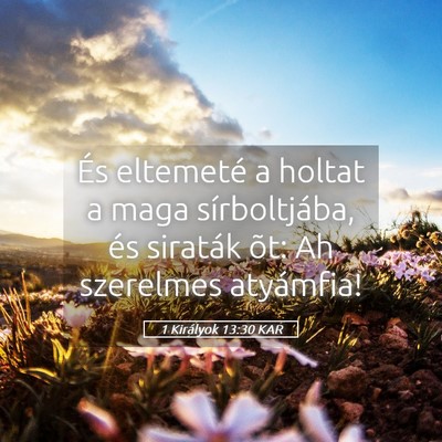 Picture 05 - 1 Királyok 13:30 KAR - És eltemeté a holtat a maga sírboltjába, és - Bible Verse Picture