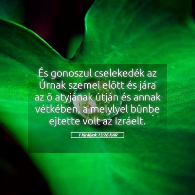 Picture 05 - 1 Királyok 15:26 KAR - És gonoszul cselekedék az Úrnak szemei elõtt - Bible Verse Picture