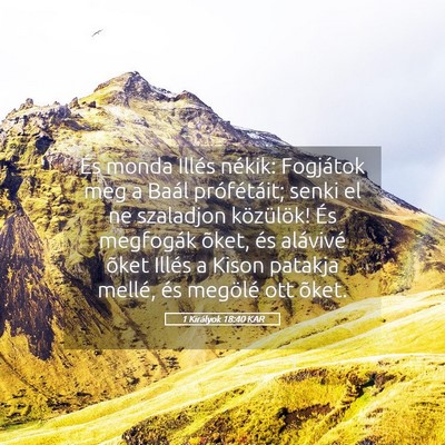 Picture 05 - 1 Királyok 18:40 KAR - És monda Illés nékik: Fogjátok meg a Baál - Bible Verse Picture