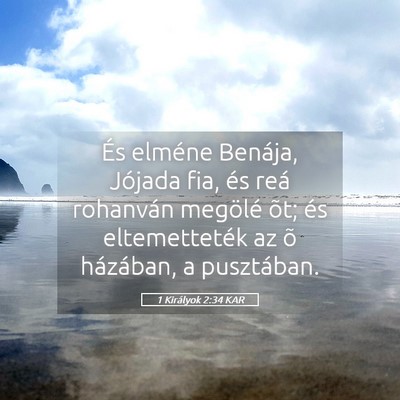 Picture 05 - 1 Királyok 2:34 KAR - És elméne Benája, Jójada fia, és reá - Bible Verse Picture