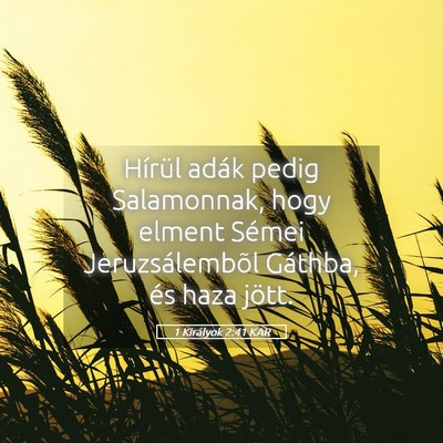 Picture 05 - 1 Királyok 2:41 KAR - Hírül adák pedig Salamonnak, hogy elment - Bible Verse Picture