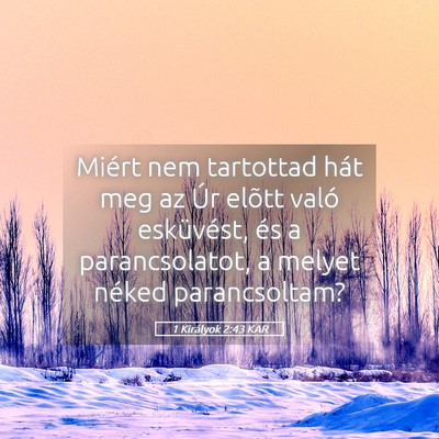 Picture 05 - 1 Királyok 2:43 KAR - Miért nem tartottad hát meg az Úr elõtt való - Bible Verse Picture