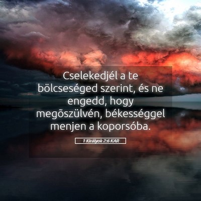 Picture 05 - 1 Királyok 2:6 KAR - Cselekedjél a te bölcseséged szerint, és ne - Bible Verse Picture
