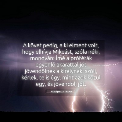 Picture 05 - 1 Királyok 22:13 KAR - A követ pedig, a ki elment volt, hogy elhívja - Bible Verse Picture