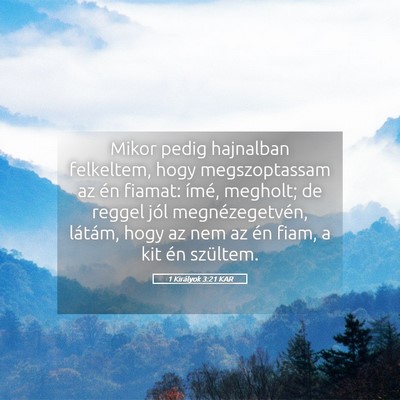 Picture 05 - 1 Királyok 3:21 KAR - Mikor pedig hajnalban felkeltem, hogy - Bible Verse Picture