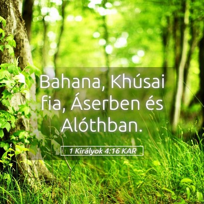 Picture 05 - 1 Királyok 4:16 KAR - Bahana, Khúsai fia, Áserben és - Bible Verse Picture