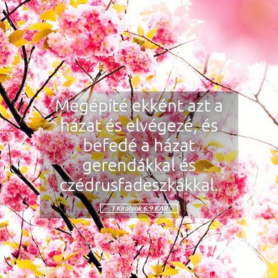Picture 05 - 1 Királyok 6:9 KAR - Megépíté ekként azt a házat és elvégezé, - Bible Verse Picture