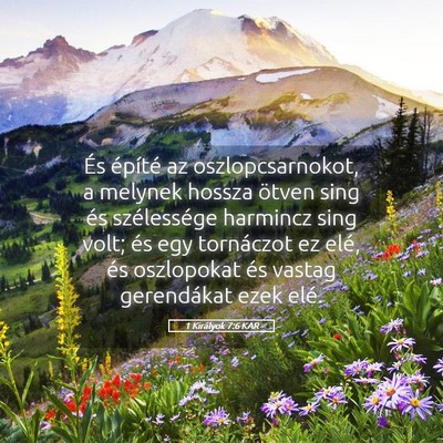 Picture 05 - 1 Királyok 7:6 KAR - És építé az oszlopcsarnokot, a melynek hossza - Bible Verse Picture