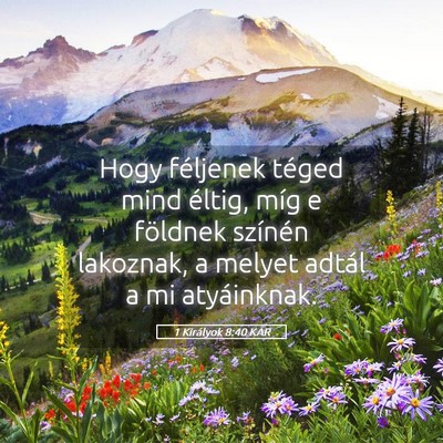 Picture 05 - 1 Királyok 8:40 KAR - Hogy féljenek téged mind éltig, míg e - Bible Verse Picture