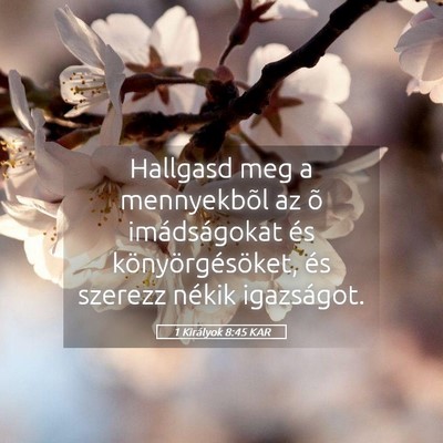 Picture 05 - 1 Királyok 8:45 KAR - Hallgasd meg a mennyekbõl az õ imádságokat - Bible Verse Picture