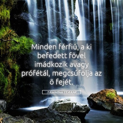 Picture 05 - 1 Korinthus 11:4 KAR - Minden férfiú, a ki befedett fõvel imádkozik - Bible Verse Picture