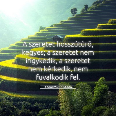 Picture 05 - 1 Korinthus 13:4 KAR - A szeretet hosszútûrõ, kegyes; a szeretet nem - Bible Verse Picture