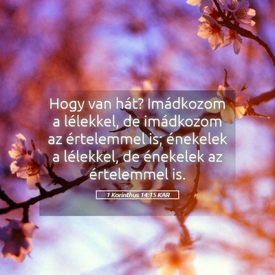 Picture 05 - 1 Korinthus 14:15 KAR - Hogy van hát? Imádkozom a lélekkel, de - Bible Verse Picture