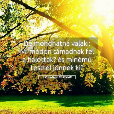 Picture 05 - 1 Korinthus 15:35 KAR - De mondhatná valaki: Mi módon támadnak fel a - Bible Verse Picture