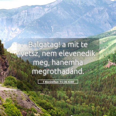 Picture 05 - 1 Korinthus 15:36 KAR - Balgatag! a mit te vetsz, nem elevenedik meg, - Bible Verse Picture