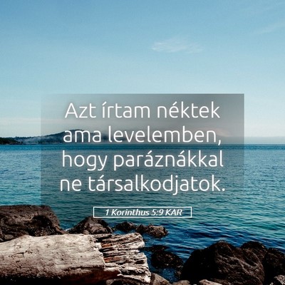 Picture 05 - 1 Korinthus 5:9 KAR - Azt írtam néktek ama levelemben, hogy - Bible Verse Picture