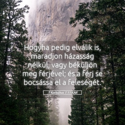 Picture 05 - 1 Korinthus 7:11 KAR - Hogyha pedig elválik is, maradjon házasság - Bible Verse Picture