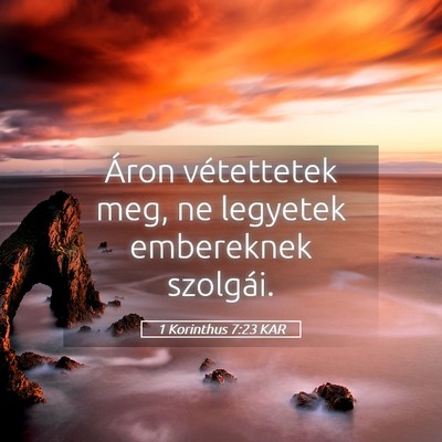 Picture 05 - 1 Korinthus 7:23 KAR - Áron vétettetek meg, ne legyetek embereknek - Bible Verse Picture