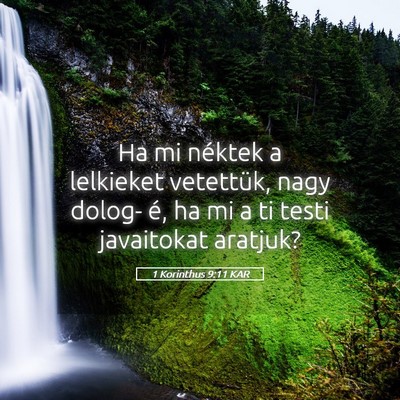 Picture 05 - 1 Korinthus 9:11 KAR - Ha mi néktek a lelkieket vetettük, nagy dolog- - Bible Verse Picture