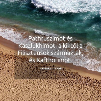 Picture 05 - 1 Krónika 1:12 KAR - Pathruszimot és Kaszlukhimot, a kiktõl a - Bible Verse Picture
