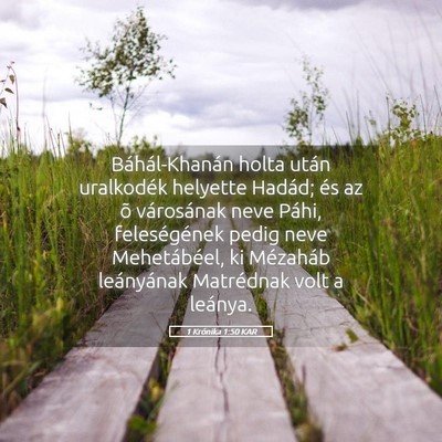 Picture 05 - 1 Krónika 1:50 KAR - Báhál-Khanán holta után uralkodék helyette - Bible Verse Picture