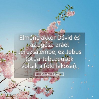 Picture 05 - 1 Krónika 11:4 KAR - Elméne akkor Dávid és az egész Izráel - Bible Verse Picture