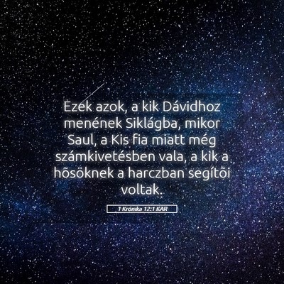 Picture 05 - 1 Krónika 12:1 KAR - Ezek azok, a kik Dávidhoz menének Siklágba, - Bible Verse Picture
