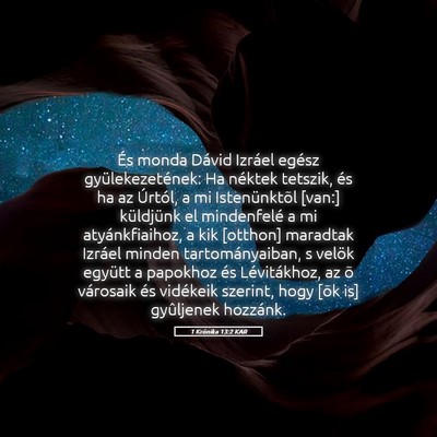 Picture 05 - 1 Krónika 13:2 KAR - És monda Dávid Izráel egész gyülekezetének: - Bible Verse Picture