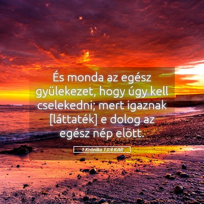 Picture 05 - 1 Krónika 13:4 KAR - És monda az egész gyülekezet, hogy úgy kell - Bible Verse Picture