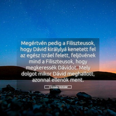 Picture 05 - 1 Krónika 14:8 KAR - Megértvén pedig a Filiszteusok, hogy Dávid - Bible Verse Picture