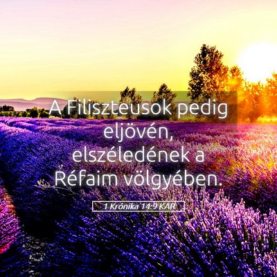 Picture 05 - 1 Krónika 14:9 KAR - A Filiszteusok pedig eljövén, elszéledének a - Bible Verse Picture