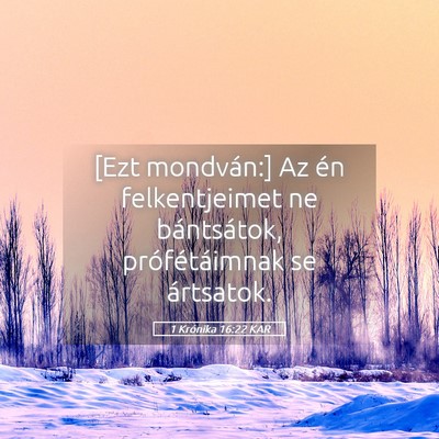 Picture 05 - 1 Krónika 16:22 KAR - [Ezt mondván:] Az én felkentjeimet ne - Bible Verse Picture