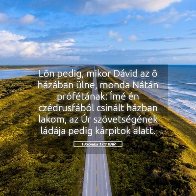 Picture 05 - 1 Krónika 17:1 KAR - Lõn pedig, mikor Dávid az õ házában ülne, - Bible Verse Picture