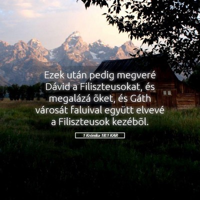 Picture 05 - 1 Krónika 18:1 KAR - Ezek után pedig megveré Dávid a - Bible Verse Picture