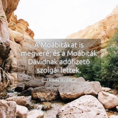 Picture 05 - 1 Krónika 18:2 KAR - A Moábitákat is megveré; és a Moábiták - Bible Verse Picture
