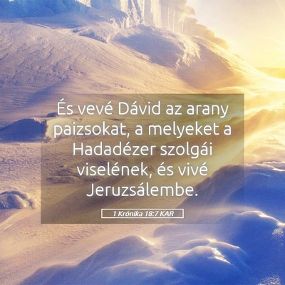 Picture 05 - 1 Krónika 18:7 KAR - És vevé Dávid az arany paizsokat, a melyeket a - Bible Verse Picture
