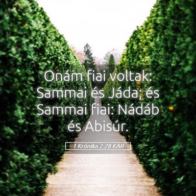 Picture 05 - 1 Krónika 2:28 KAR - Onám fiai voltak: Sammai és Jáda; és Sammai - Bible Verse Picture