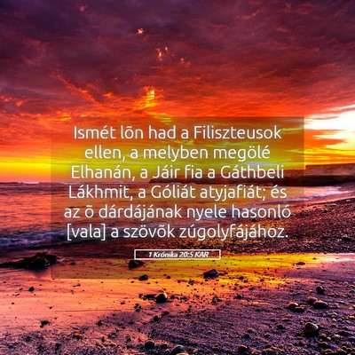 Picture 05 - 1 Krónika 20:5 KAR - Ismét lõn had a Filiszteusok ellen, a melyben - Bible Verse Picture