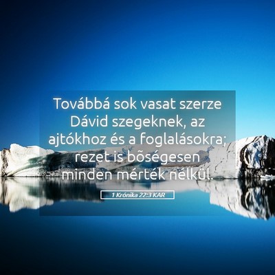 Picture 05 - 1 Krónika 22:3 KAR - Továbbá sok vasat szerze Dávid szegeknek, az - Bible Verse Picture