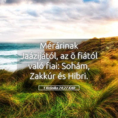 Picture 05 - 1 Krónika 24:27 KAR - Mérárinak Jaázijától, az õ fiától való - Bible Verse Picture