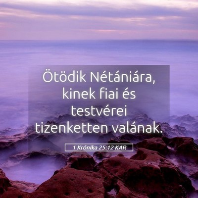 Picture 05 - 1 Krónika 25:12 KAR - Ötödik Nétániára, kinek fiai és testvérei - Bible Verse Picture