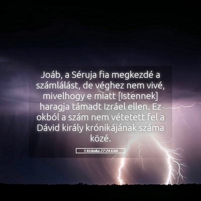 Picture 05 - 1 Krónika 27:24 KAR - Joáb, a Séruja fia megkezdé a számlálást, - Bible Verse Picture