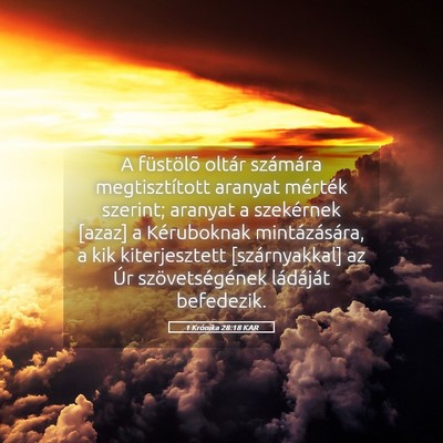 Picture 05 - 1 Krónika 28:18 KAR - A füstölõ oltár számára megtisztított - Bible Verse Picture