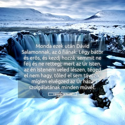 Picture 05 - 1 Krónika 28:20 KAR - Monda ezek után Dávid Salamonnak, az õ - Bible Verse Picture