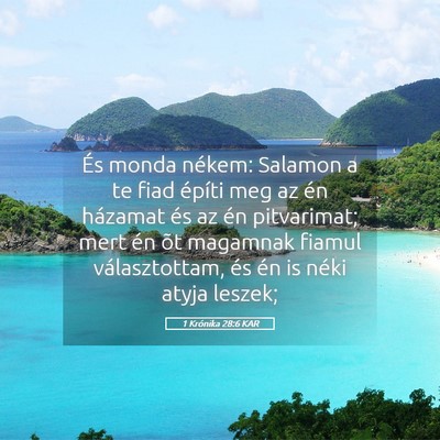 Picture 05 - 1 Krónika 28:6 KAR - És monda nékem: Salamon a te fiad építi meg - Bible Verse Picture