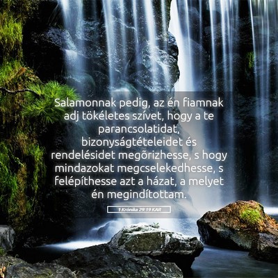 Picture 05 - 1 Krónika 29:19 KAR - Salamonnak pedig, az én fiamnak adj tökéletes - Bible Verse Picture
