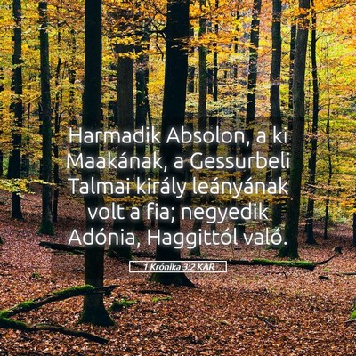 Picture 05 - 1 Krónika 3:2 KAR - Harmadik Absolon, a ki Maakának, a Gessurbeli - Bible Verse Picture