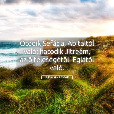 Picture 05 - 1 Krónika 3:3 KAR - Ötödik Sefátia, Abitáltól való; hatodik - Bible Verse Picture