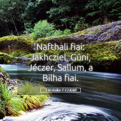 Picture 05 - 1 Krónika 7:13 KAR - Nafthali fiai: Jakhcziel, Gúni, Jéczer, Sallum, - Bible Verse Picture